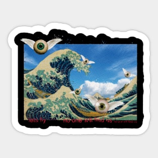 Weirdcore Aesthetic Japanese Wave Kanagawa Sticker